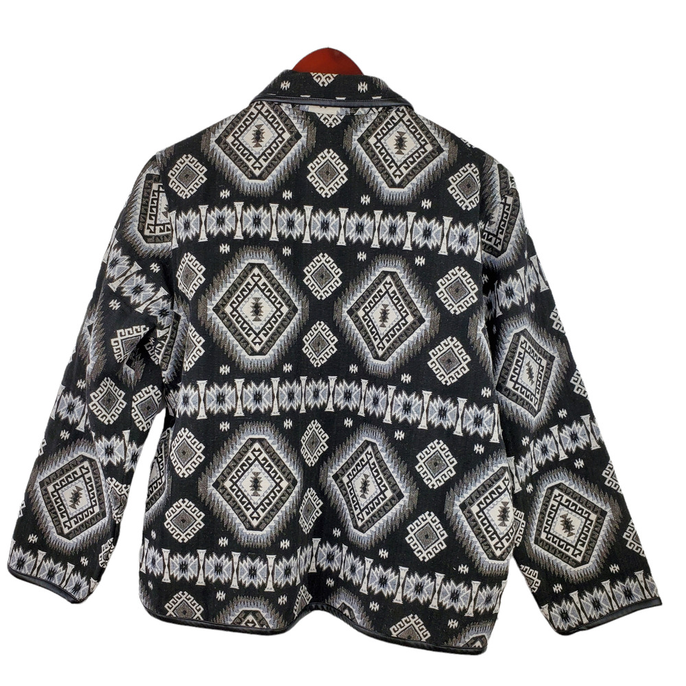 Red Ranch Women's Sz S Western Native Tapestry Woven Aztec Button Up Jacket - Picture 3 of 7